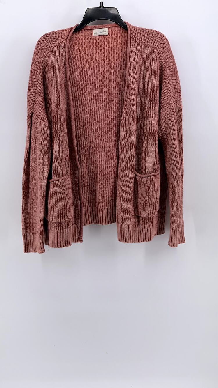 UNIVERSAL THREAD Women's Salmon Pink Knit Open-Front Cardigan SZ M